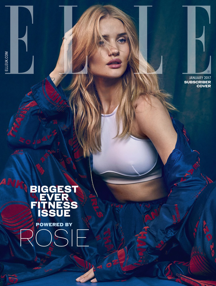 Rosie Huntington-Whiteley《Elle》英國版2017年1月號