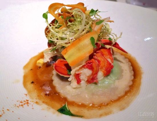 龍蝦豌豆水餃(Pea Ravioli with Lobster)