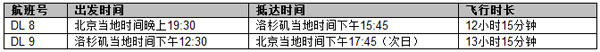 達美航空將推出往返于洛杉磯與北京的每日直航服務