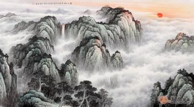 最蕩氣回腸的客廳山水畫，泰山日出山水畫品評(píng)