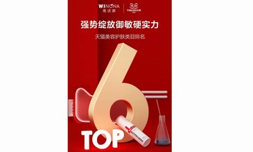 榮登天貓美容護(hù)膚類目Top6，薇諾娜憑借實(shí)力締造雙十一傳奇