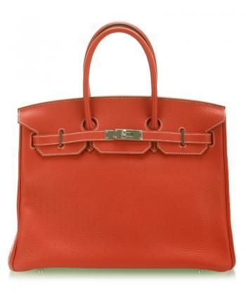 Hermes 愛(ài)馬仕 限量現(xiàn)貨諸石色白色雙拼羊皮Birkin 35CM手提袋 ￥148000.00 