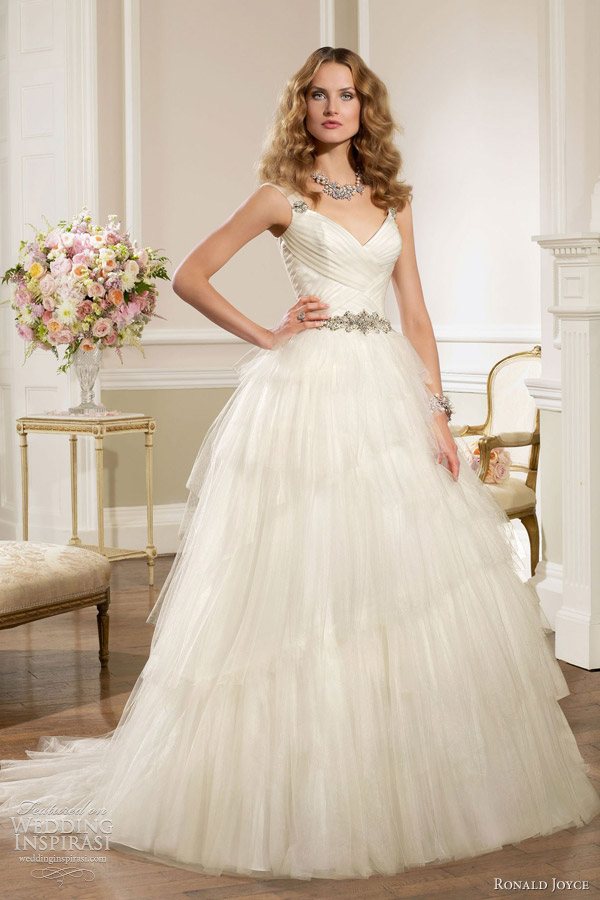 ronald joyce bridal 2013 strapless satin tulle ball gown 67029