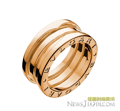 Bulgari 18K玫瑰金可彈壓三環(huán)戒指 ￥12300